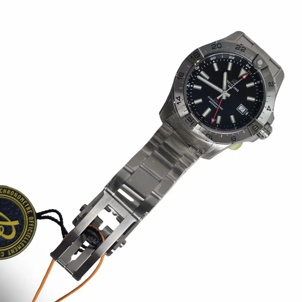 Breitling Avenger GMT 44 Black Dial Steel Mens Watch A32320101B1A1 Brand New Box